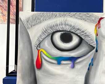 Painting “the eye” painted with oil paint