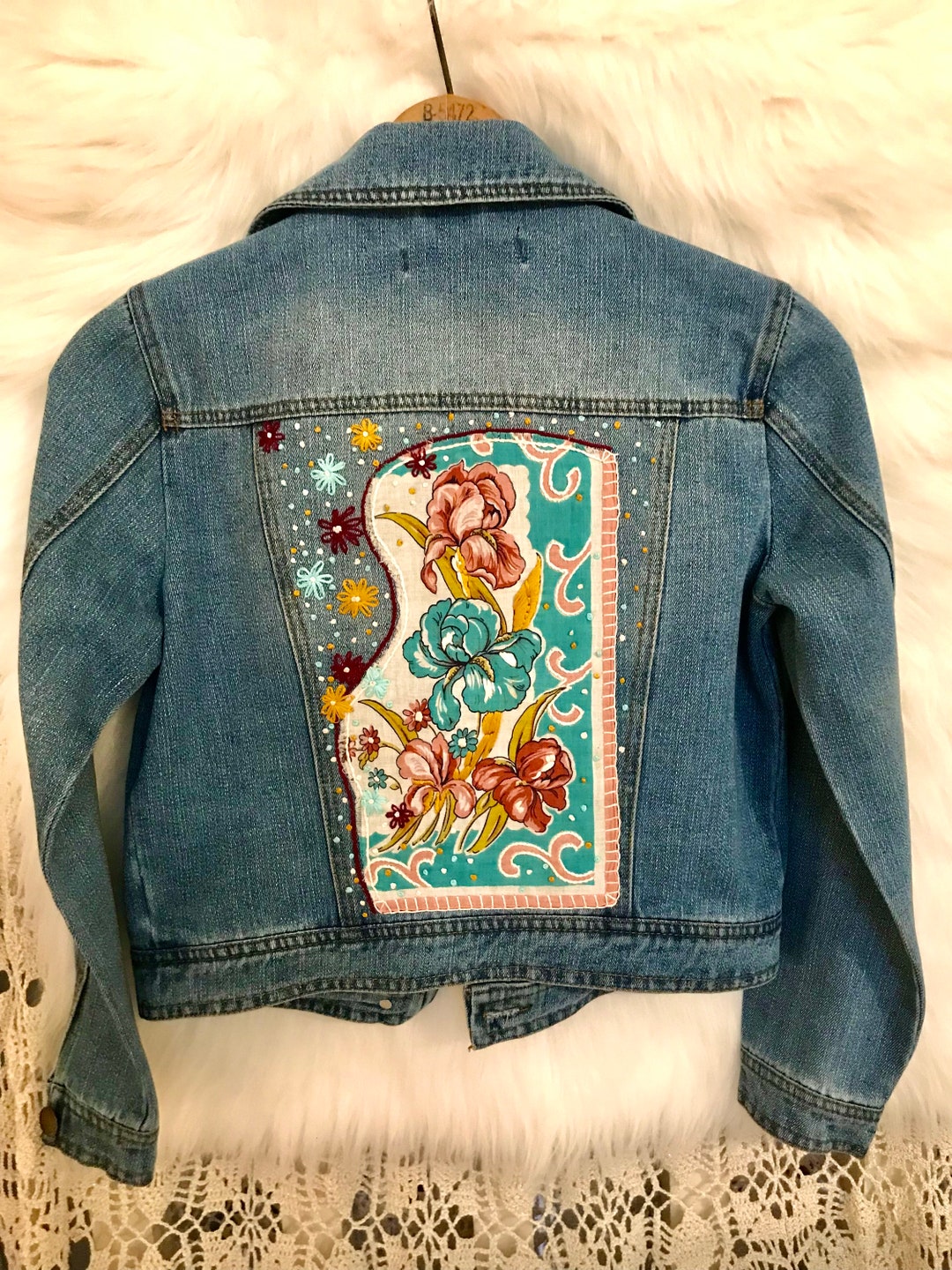 Stars-embroidery women's denim jacket