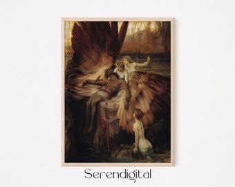 De klaagzang over de klassieke kunst van Icarus | Herbert James Draper | Griekse mythologie klassieke kunst schilderij | Afdrukbare kunstposter | Digitale download