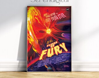 Flares of Fury Poster Print from Galaxy of Horrors, Nasa Space Travel Movie Poster, Matte Vertical Poster, Retro SciFi Movie Wall Art Print