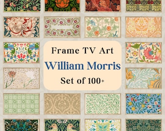 William Morris Art for The Samsung Frame TV, Set of 100 Digital Download backgrounds, Will Morris pattern art collection for tv, Art Nouveau