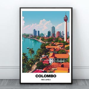 Colombo Travel Printable Poster - Sri Lanka Travel Poster - Cityscape Painting - Digital Print Wall Art - Colombo Decor - Colombo Postcard