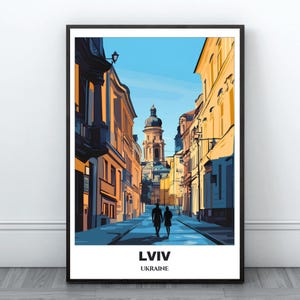 Lviv reizen afdrukbare poster-Oekraïne reizen poster-stadsgezicht schilderij-digitale print Wall Art-Lviv Home decor-Lviv illustratie-Oekraïne