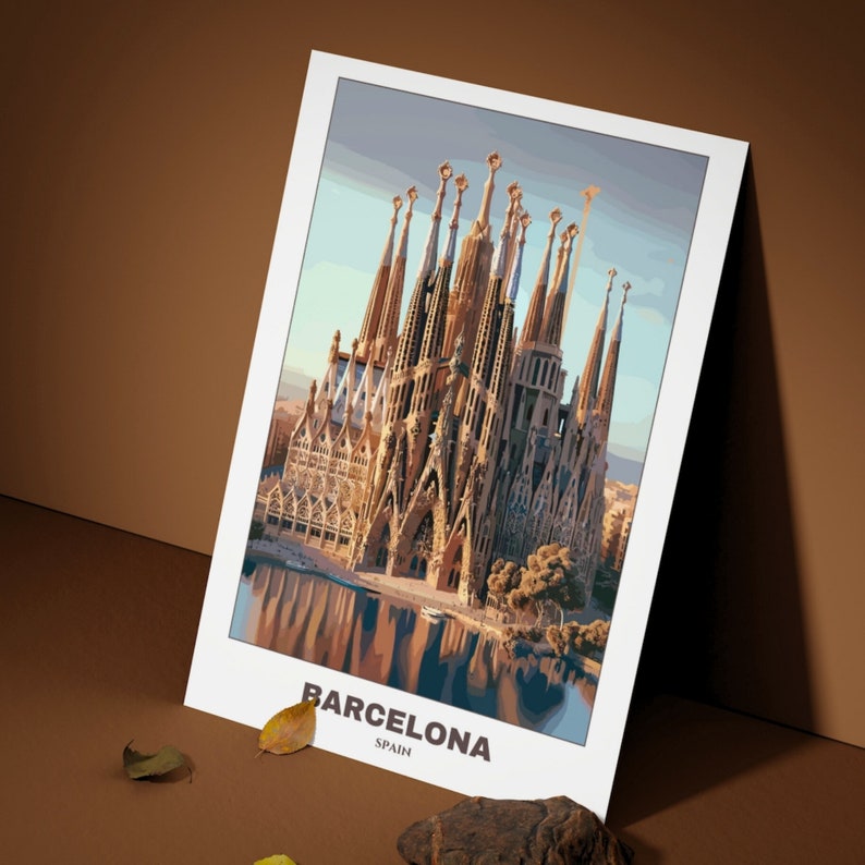 Barcelona Travel Printable Poster Spaintravel Poster digital Oil