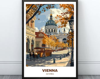 Vienna Travel Printable Poster - Austria Travel Poster - Citycape Painting - Digital Print Wall Art- Vienna Home Decor - Vienna Trip Print