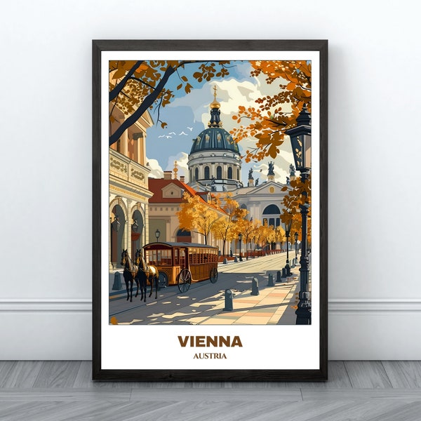 Vienna Travel Printable Poster - Austria Travel Poster - Citycape Painting - Digital Print Wall Art- Vienna Home Decor - Vienna Trip Print
