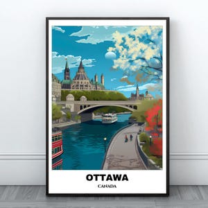 Ottawa Travel Printable Poster - Canada Travel Poster -Ottawa Painting - Digital Print Wall Art - Ottawa Home Decor - Ottawa Affiche