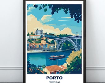 Porto Travel Printable Poster - Portugal Travel Poster - Citycape Painting - Digital Print Wall Art - Porto Home Decor - Portugal Trip Print
