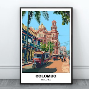 Colombo Travel Printable Poster - Sri Lanka Travel Poster - Cityscape Painting - Digital Print Wall Art - Colombo Decor - Birthday Present