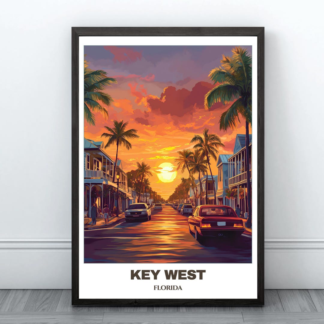 Key West Printable Travel Poster Florida Travel Poster Digital Print