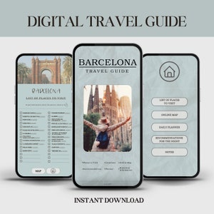 Guide de voyage numérique de Barcelone -Organisateur de voyage mobile pour Barcelone -Lieux à visiter à Barcelone en 2024 -Liste de seaux pour l'Espagne -Itinéraire de voyage en Espagne