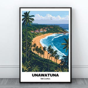 Unawatuna Printable Travel  Poster -Sri Lanka Travel Poster-Digital Print Wall Art -Unawatuna Home Decor-Unawatuna Wall Art-Present Birthday