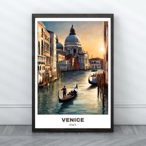 Venedig Reise druckbares Poster - Italien Reise Poster - Stadtbild Malerei - Digitaldruck Wandkunst - Reise Wandkunst Dekor - Venedig Reise