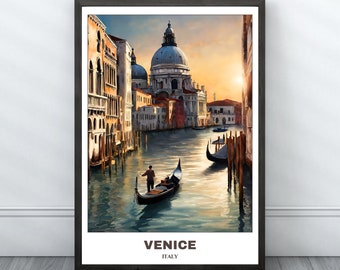 Venice Travel Printable Poster - Italy Travel Poster -Cityscape Painting - Digital Print Wall Art - Travel Wall Art Room Decor - Venice Trip