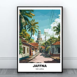 Jaffna Travel Printable Poster - Sri Lanka Trip Poster - Cityscape Painting -Digital Print Wall Art - Jaffna Home Decor -Sri Lanka Art Print