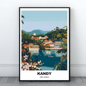 Kandy Reise druckbares Poster - Sri Lanka Reise Poster - Stadtbild Malerei - Digitaldruck Wandkunst - Kandy Kunst Dekor - Geburtstagsgeschenk