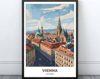 ViennaTravel Printable Poster - Austria Travel Poster - Citycape Painting - Digital Print Wall Art- Vienna Home Decor - Vienna Trip Print