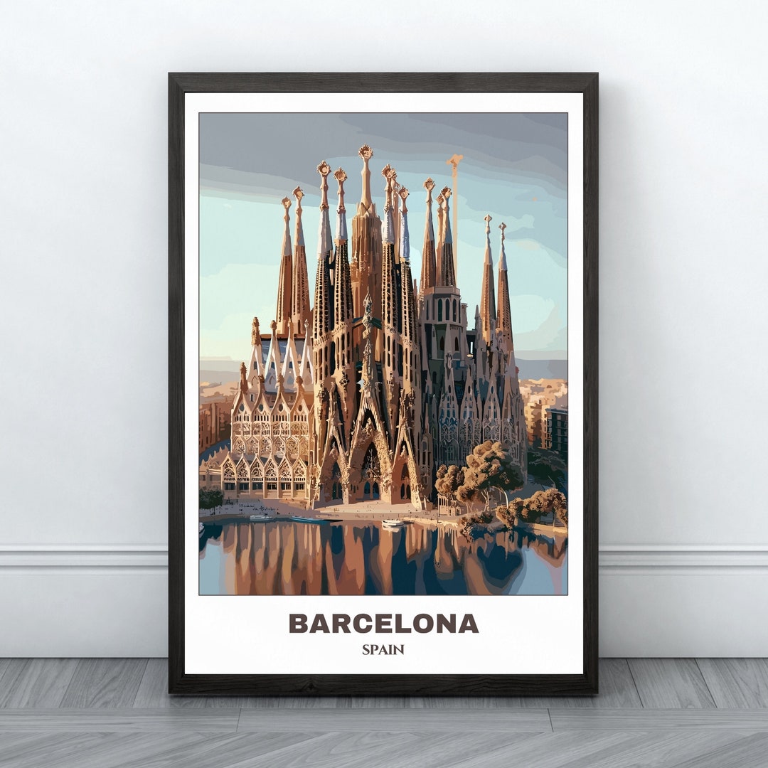 Barcelona Travel Printable Poster Spaintravel Poster digital Oil ...