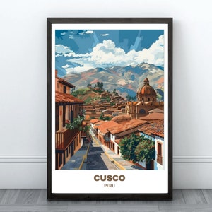 Cusco Travel Printable Poster -Peru Travel Poster -Cusco Painting -Digital Print Wall Art -Cusco Home Decor - Peru Print- Cusco Illustration