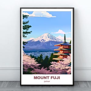 Mount Fuji Travel Printable Poster - Japan Travel Poster - Mount Fuji Painting - Digital Print Wall Art - Home Decor - Mount Fuji Affiche