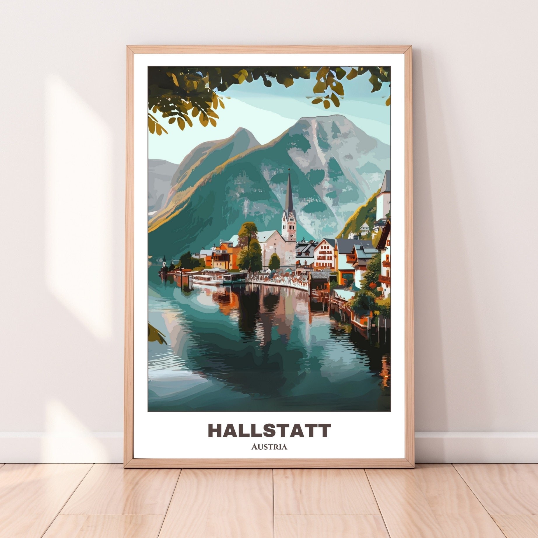 Hallstatt Travel Printable Poster Austria Travel Poster digital ...