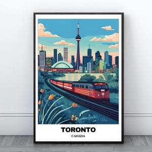 Toronto Travel Printable Poster - Canada Travel Poster- Citycape Painting - Digital Print Wall Art - Toronto Home Decor - Canada Trip Print