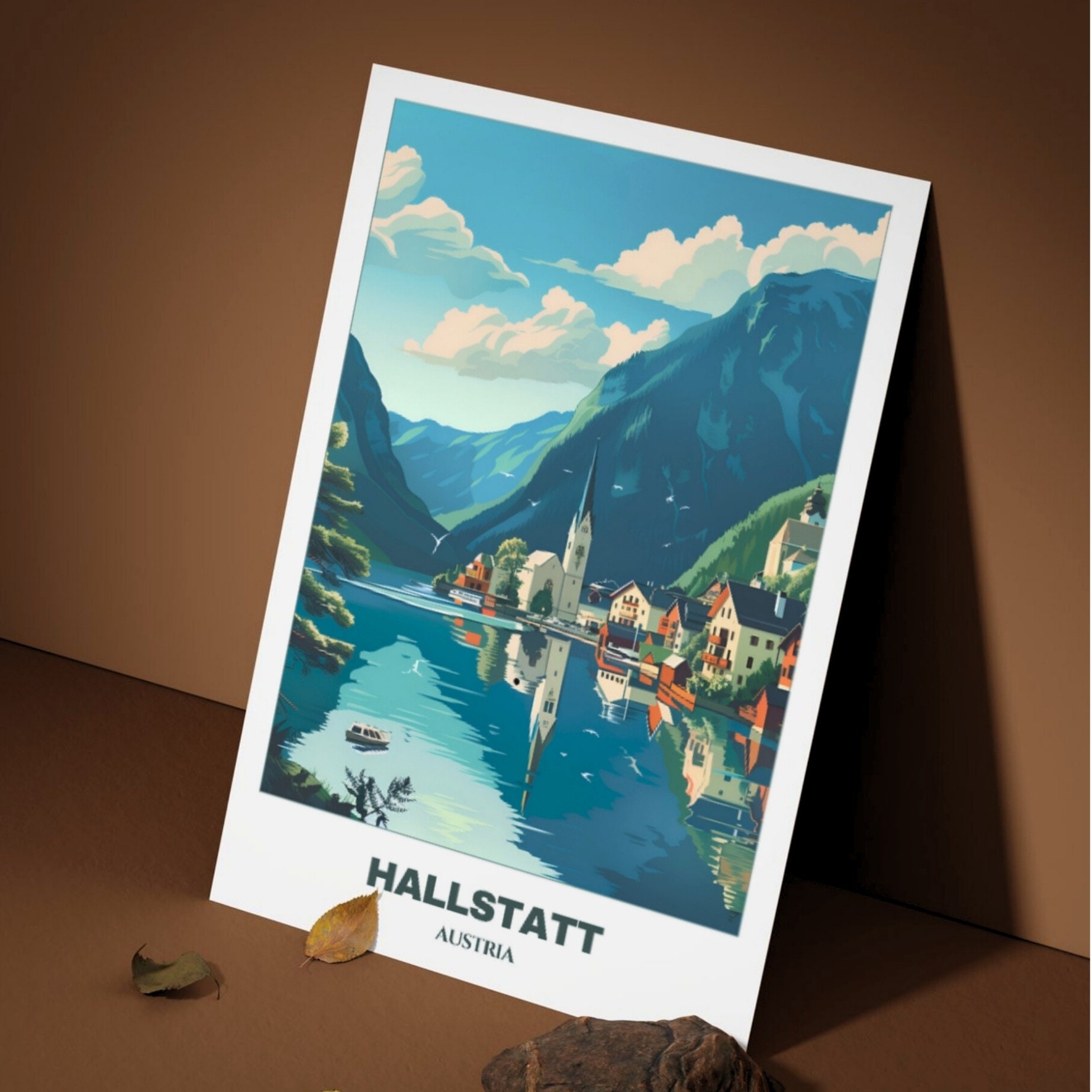 Hallstatt Travel Printable Poster Austria Travel Poster digital ...