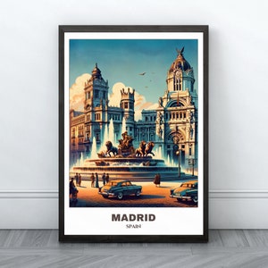 Madrid Reise druckbares Poster - Spanien-Reiseplakat - Madrid-Stadtmalerei - Stadtbild - Reise-Wandkunst - Dekor - Spanienreise