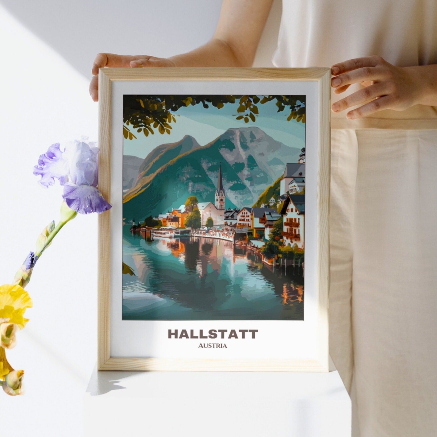 Hallstatt Travel Printable Poster Austria Travel Poster digital ...