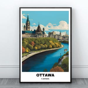 Ottawa Travel Printable Poster - Canada Travel Poster -Ottawa Painting - Digital Print Wall Art - Ottawa Home Decor - Ottawa Illustration