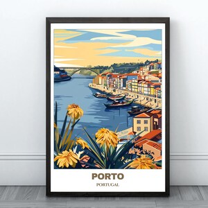 Porto Travel Printable Poster - Portugal Travel Poster - Citycape Painting - Digital Print Wall Art - Porto Home Decor - Portugal Trip Print