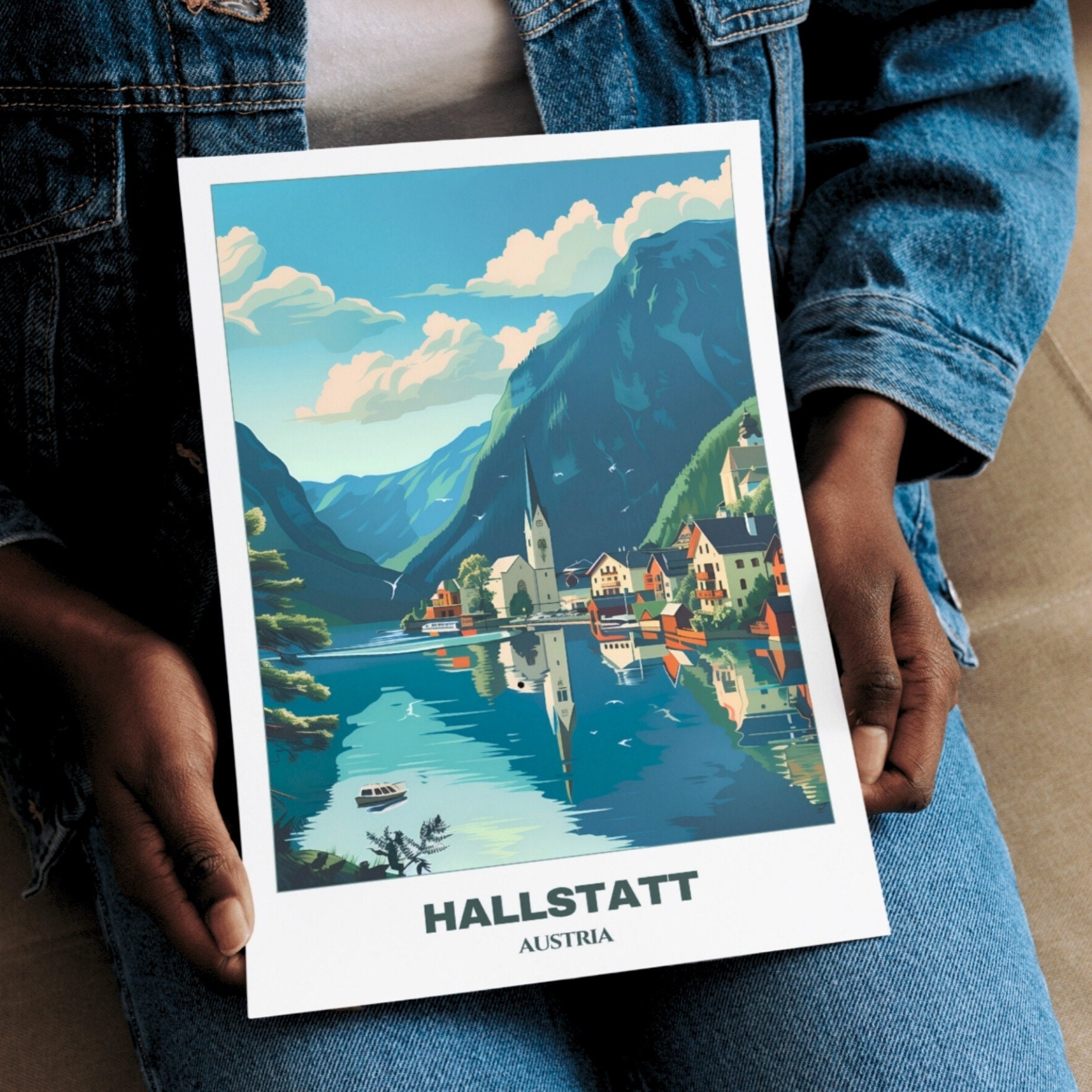 Hallstatt Travel Printable Poster Austria Travel Poster digital ...