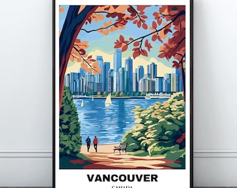 Vancouver Cityscape Print: Canada Travel Poster (Digital Download)
