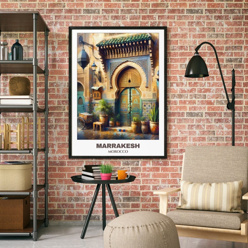 Tableau Déco Marrakech - Impression Sur Toile, Style Moderne, Paysage Urbain
