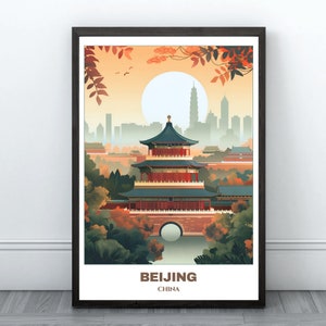 Beijing Travel Printable Poster - China Travel Poster - Beijing Painting - Digital Print Wall Art - China Home Decor - Beijing Illustration