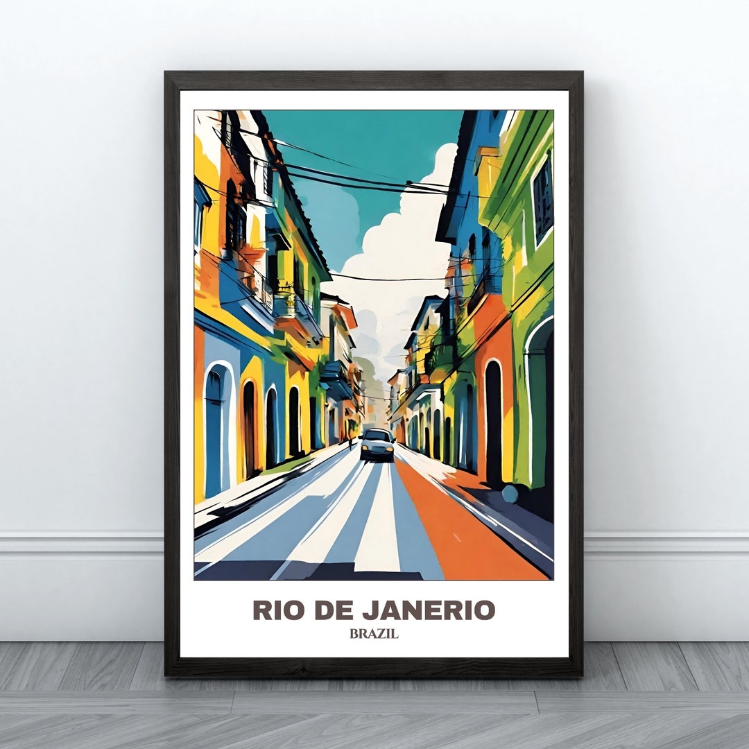 Visit Rio Poster Rio De Janerio Travel Printable Poster - Brazil Travel Poster ...