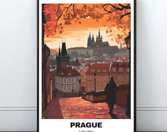 Prague Travel Print, Prague - Czech Republic Travel Gift, Printable City Poster, Digital Download, Czechia Wall Art, Birthday Present