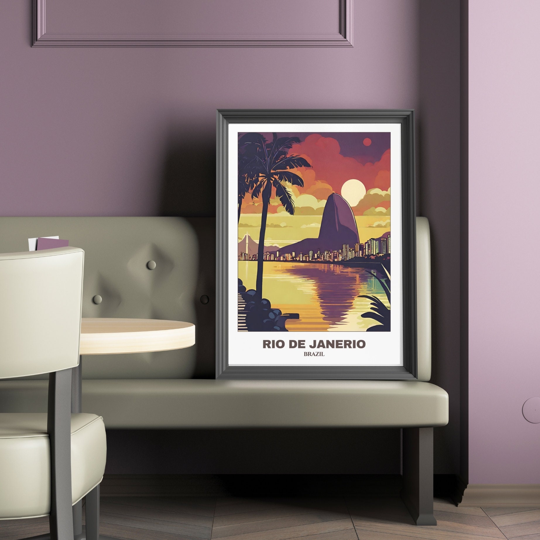 Visit Rio Poster Rio De Janerio Travel Printable Poster Brazil Travel Poster Cityscape ...
