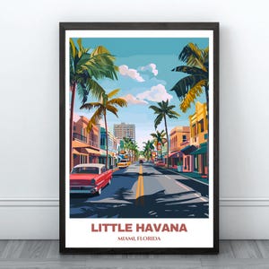 Little Havana Printable Travel  Poster - Florida Travel Poster - Digital Print Wall Art - Little Havana Painting Home Decor - Miami Wall Art