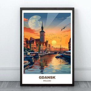 Gdansk Printable Travel Poster - Poland Travel Poster - Insta Download - Digital Print Wall Art - Gdansk Home Decor - Gdansk Illustration