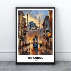Istanbul Travel Printable Poster - Turkey Travel Poster -Cityscape Painting - Digital Print Wall Art- İstanbul Home Decor - İstanbul Trip