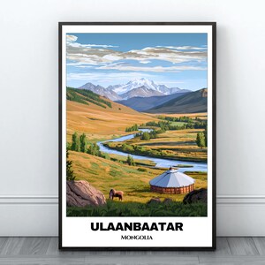 Ulaanbaatar Travel Printable Poster - Mongolia Travel Poster -Ulaanbaatar Painting -Digital Wall Art -Mongolia Home Decor -Ulaanbaatar Print