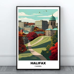 Halifax Travel Printable Poster - Canada Travel Poster- Citycape Painting - Digital Print Wall Art - Halifax Home Decor - Halifax Trip Print