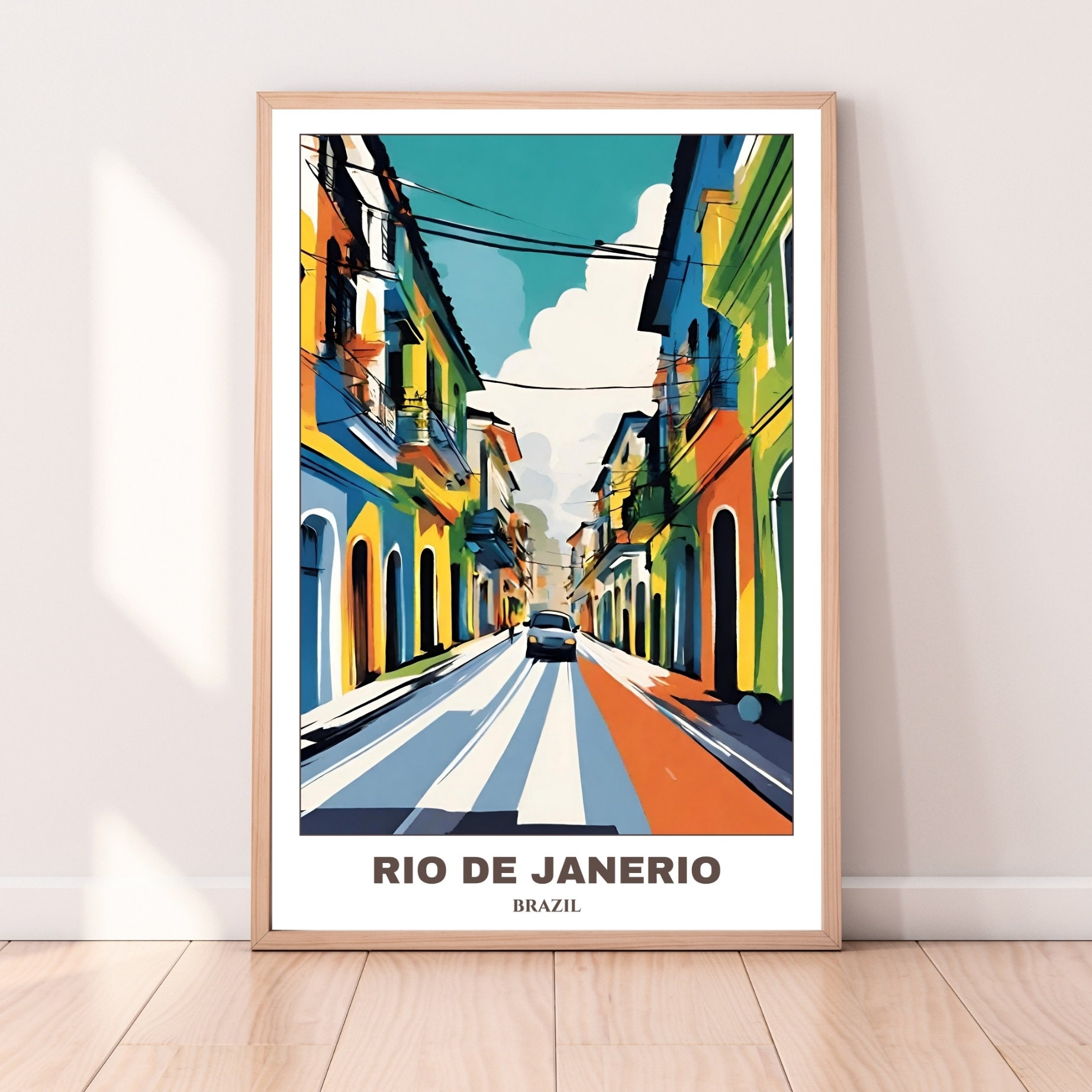 Visit Rio Poster Rio De Janerio Travel Printable Poster - Brazil Travel Poster ...