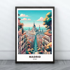 Madrid Reise druckbares Poster - Spanien-Reiseplakat - Madrid-Stadtmalerei - Stadtbild - Reise-Wandkunst - Dekor - Spanienreise