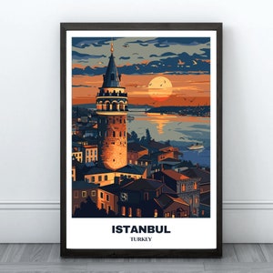 Istanbul Travel Printable Poster -Turkey Travel Poster -Cityscape Painting -Digital Print Wall Art -Istanbul Home Decor -Istanbul Trip Print