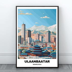 Ulaanbaatar Travel Printable Poster - Mongolia Travel Poster -Ulaanbaatar Painting -Digital Wall Art -Mongolia Home Decor -Ulaanbaatar Print