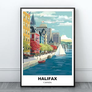 Halifax Travel Printable Poster - Canada Travel Poster- Citycape Painting - Digital Print Wall Art - Halifax Home Decor - Halifax Affiche
