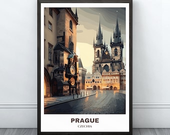 Prague Travel Print, Prague - Czech Republic Travel Gift, Printable City Poster, Digital Download, Czechia Wall Art, Birthday Present