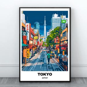 Tokyo Travel Printable Poster - Japan Trip Poster - Tokyo Cityscape Painting -Digital Print Wall Art -Home Decor -Japan Affiche -Travel Gift